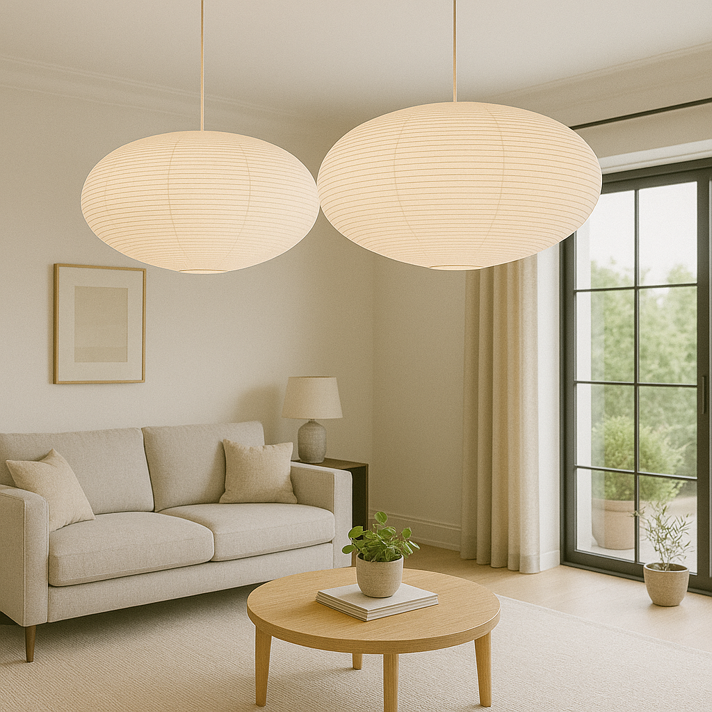 Handcrafted Paper Minimalist Soft Glow Pendant Light