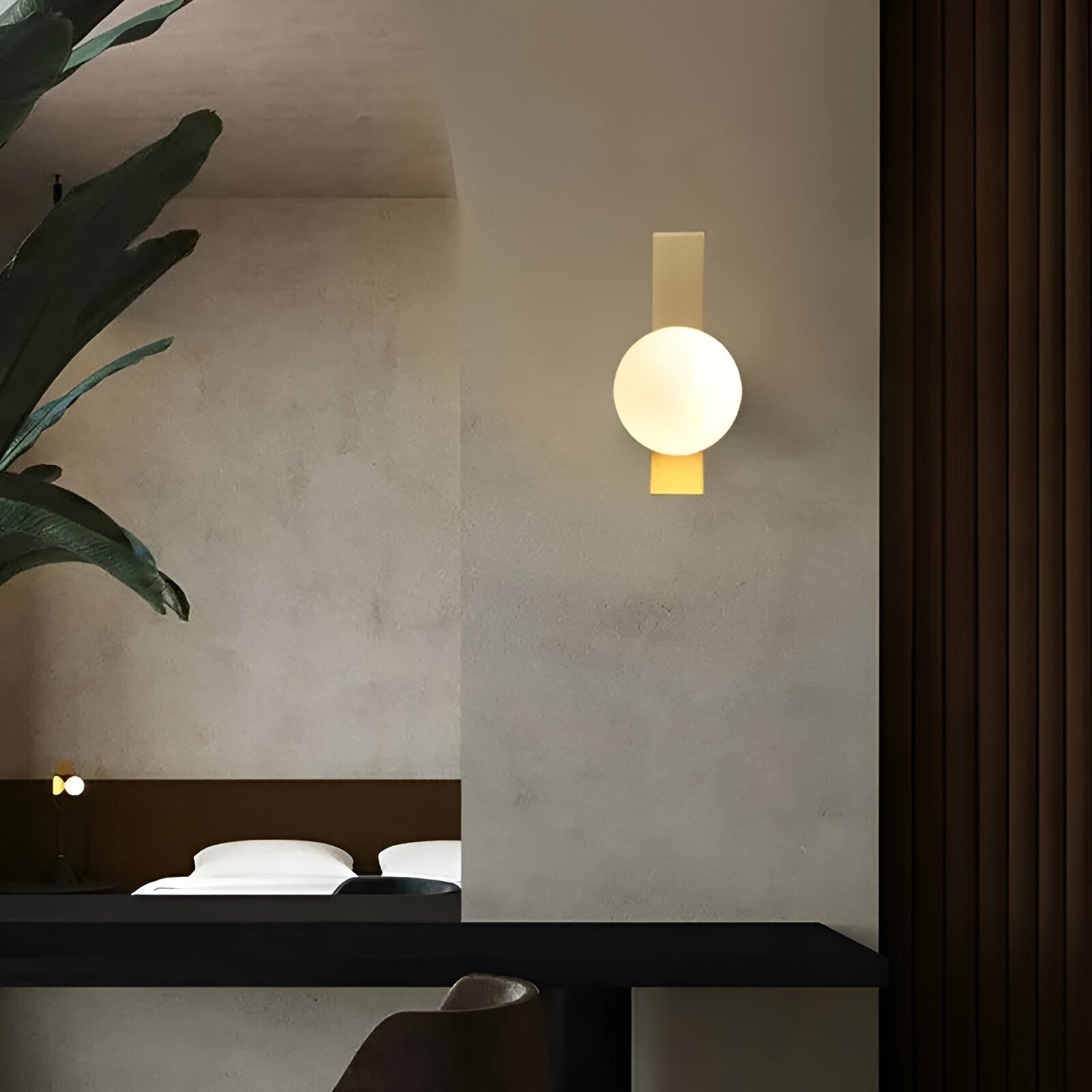 Modern Globe Wall Sconce – LED Bedside Reading Light – Metal & Plastic