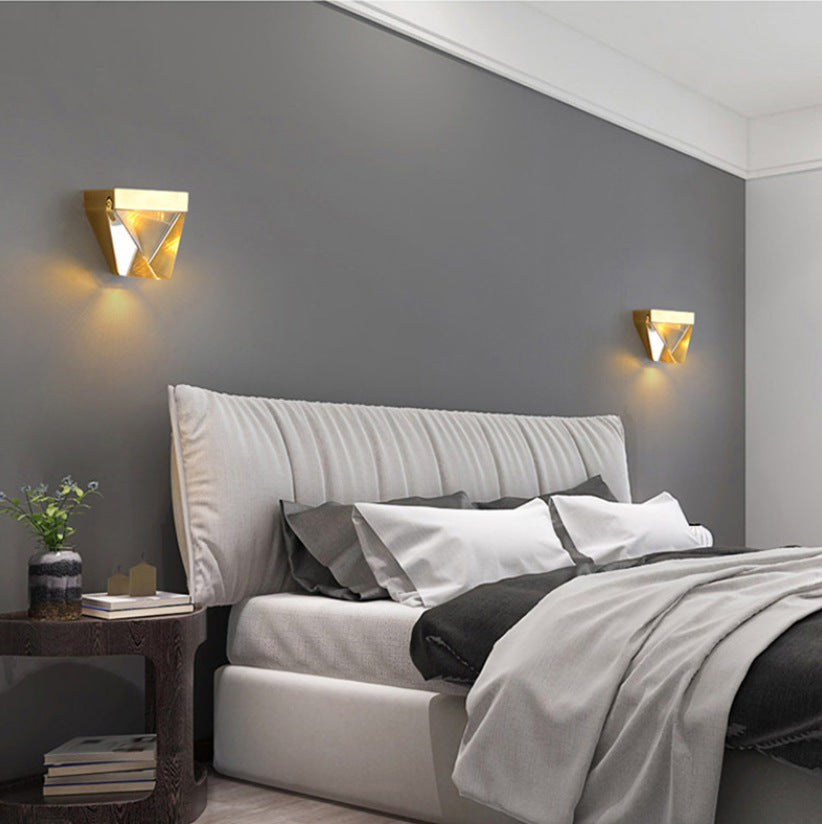 Geometric Crystal LED Wall Sconce – Up Down Effect X-Pattern – Staircase Hallway