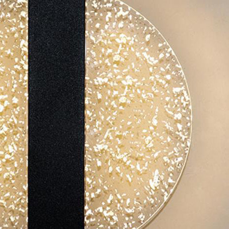 Modern Geometric LED Wall Sconce – Textured Crackle Acrylic – Round Diamond Bedroom