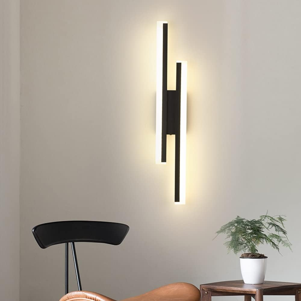 Modern Linear LED Wall Sconce – Staggered Bars Slim Profile – Lounge Bedroom Hallway