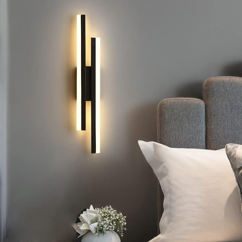 Modern Linear LED Wall Sconce – Staggered Bars Slim Profile – Lounge Bedroom Hallway