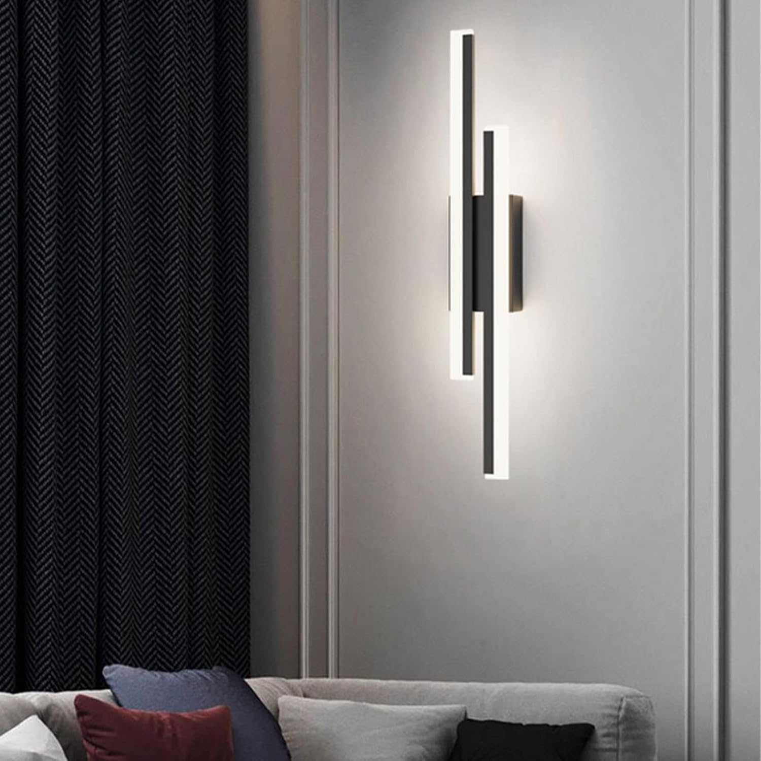 Modern Linear LED Wall Sconce – Staggered Bars Slim Profile – Lounge Bedroom Hallway
