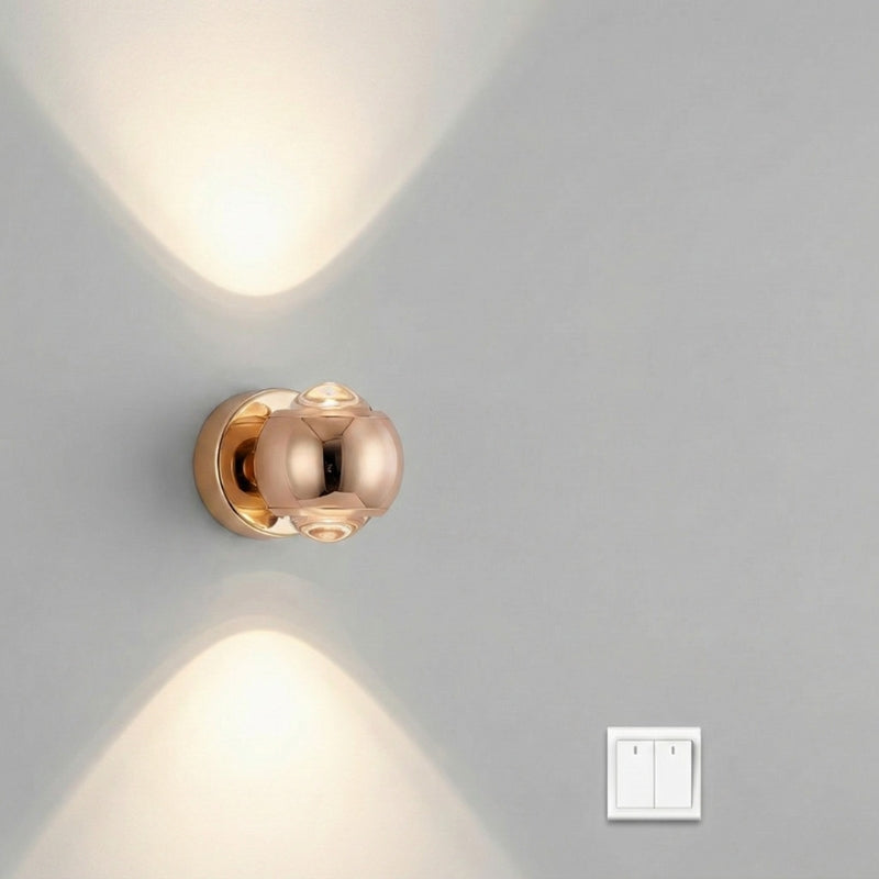 LED Wall Sconce – Aluminium & Glass Cube Light – Up & Down