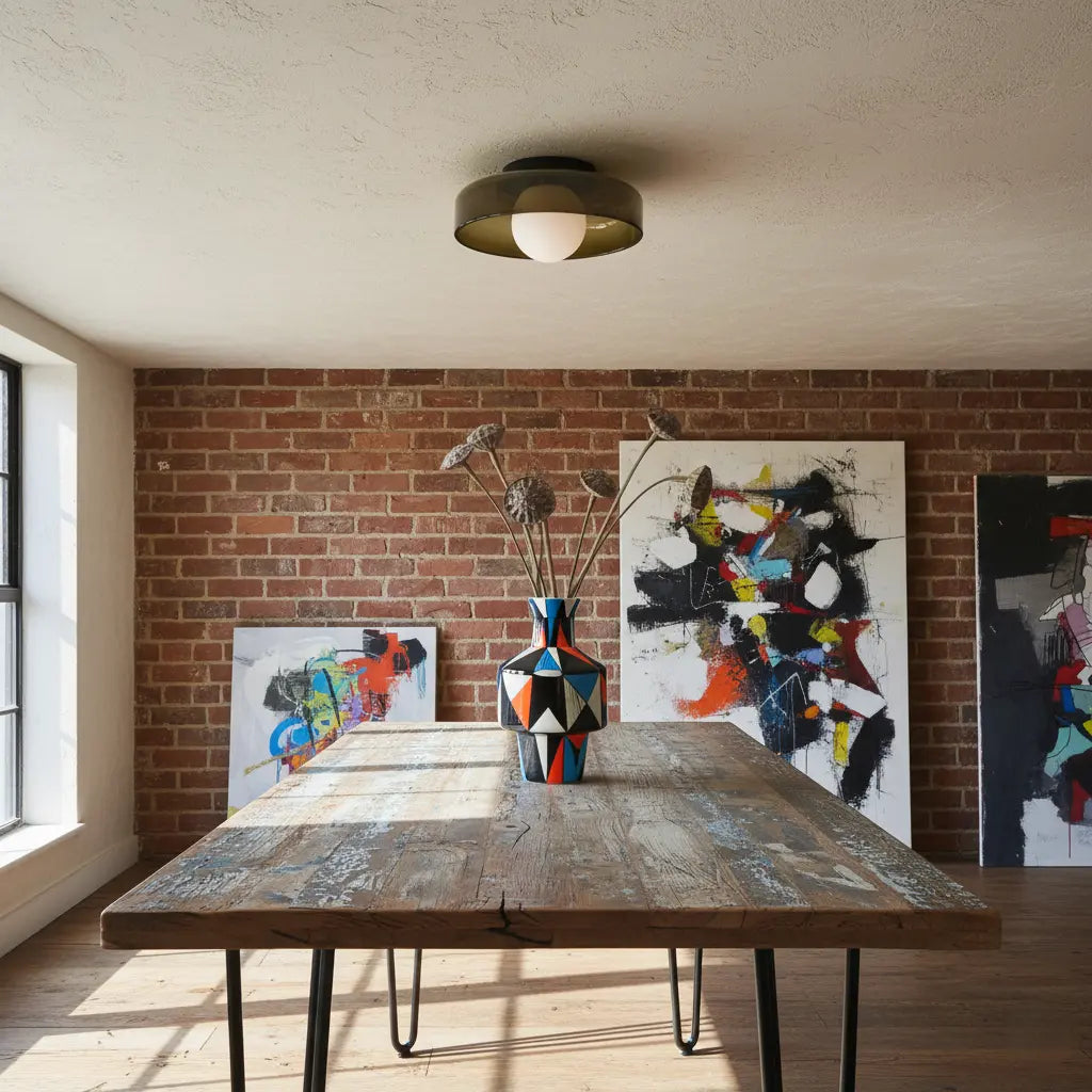 Glass Flush Mount Ceiling Light