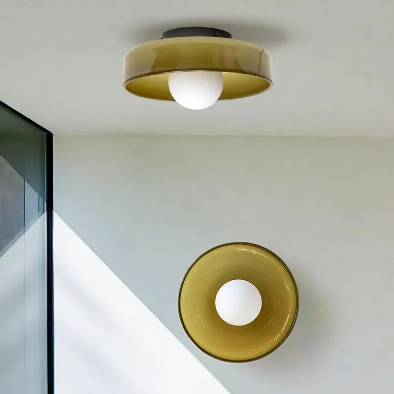 Glass Flush Mount Ceiling Light