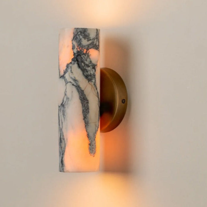 Minimalist Marble Wall Lamp with Brass Base