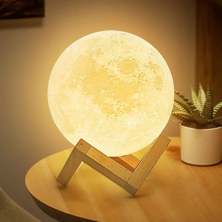 White Moon LED Table Lamp – Cordless Rechargeable 16 Colour – Bedside Kids