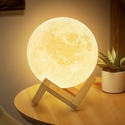 White Moon LED Table Lamp – Cordless Rechargeable 16 Colour – Bedside Kids