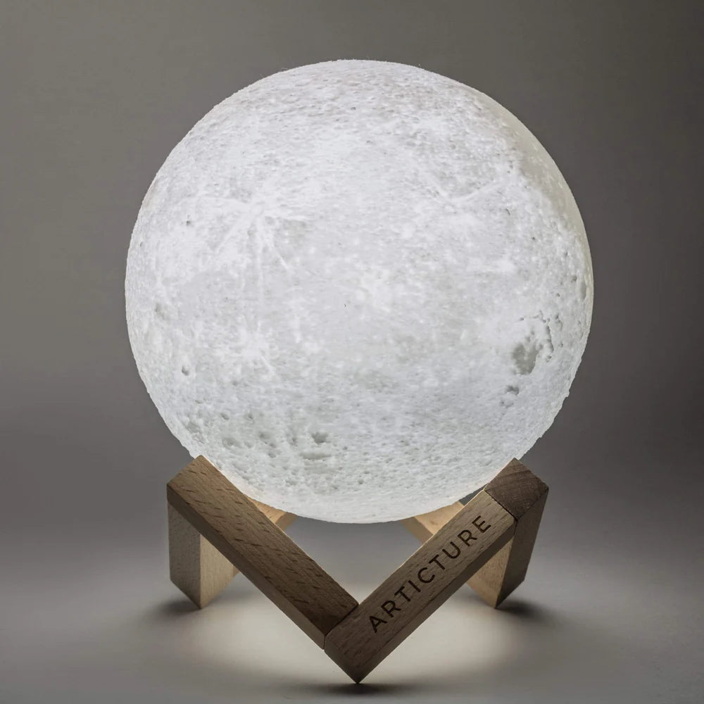 White Moon LED Table Lamp – Cordless Rechargeable 16 Colour – Bedside Kids