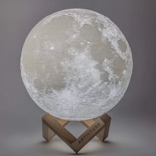 White Moon LED Table Lamp – Cordless Rechargeable 16 Colour – Bedside Kids