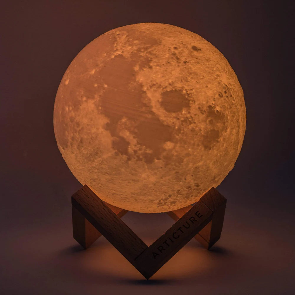 White Moon LED Table Lamp – Cordless Rechargeable 16 Colour – Bedside Kids