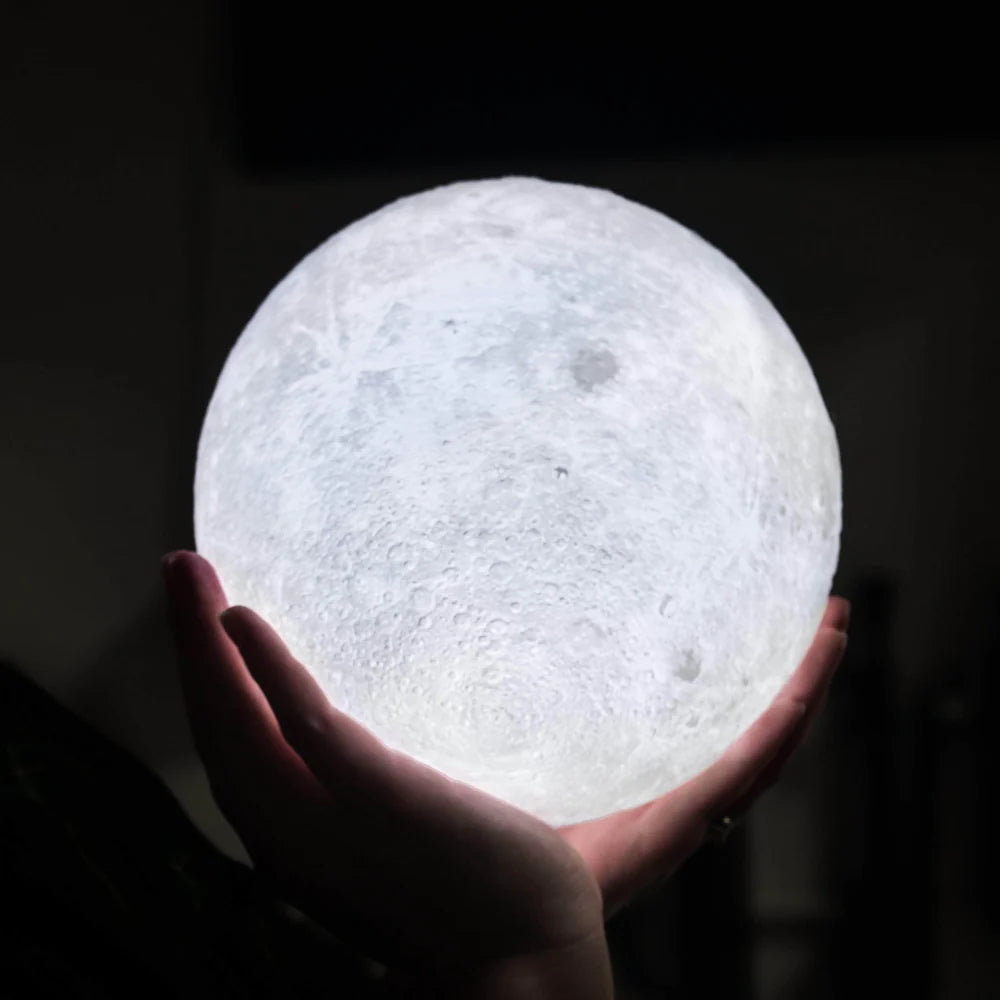 White Moon LED Table Lamp – Cordless Rechargeable 16 Colour – Bedside Kids