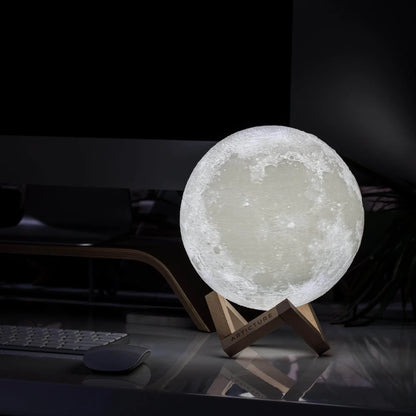 White Moon LED Table Lamp – Cordless Rechargeable 16 Colour – Bedside Kids