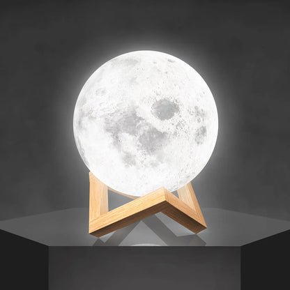 White Moon LED Table Lamp – Cordless Rechargeable 16 Colour – Bedside Kids
