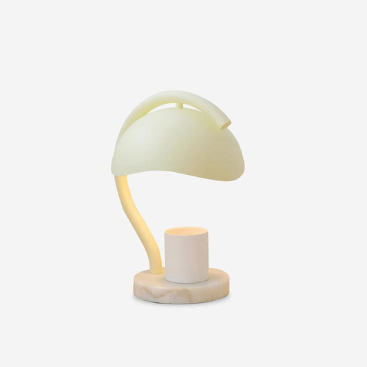 Wiora Candle Warmer Lamp – Soft-Beige Dome Shade – Flameless Wax Melting
