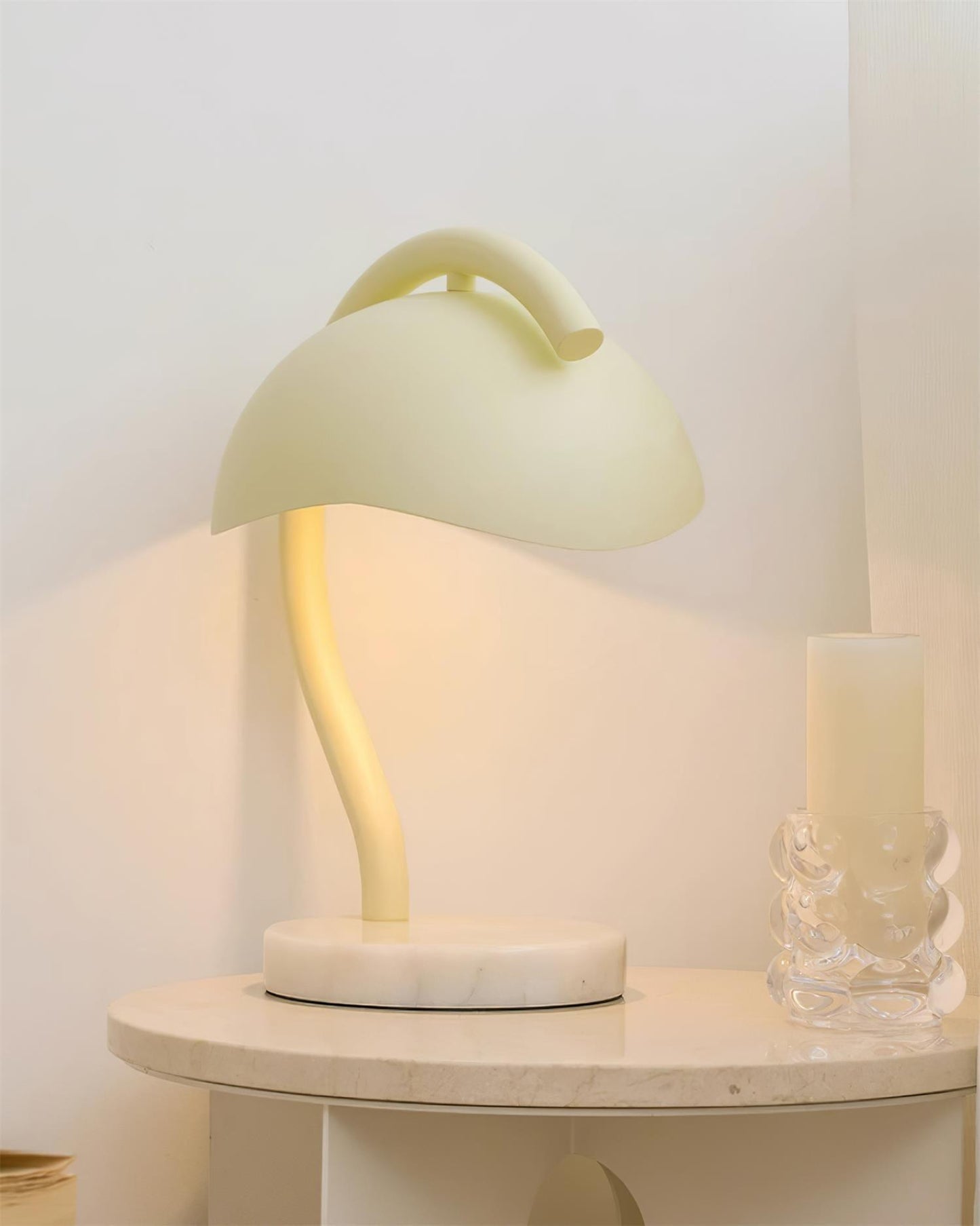 Wiora Candle Warmer Lamp – Soft-Beige Dome Shade – Flameless Wax Melting