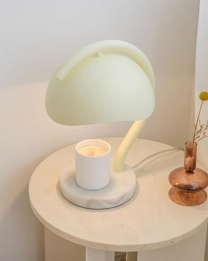 Wiora Candle Warmer Lamp – Soft-Beige Dome Shade – Flameless Wax Melting