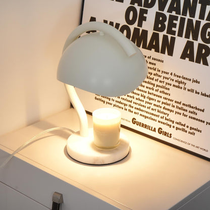 Wiora Candle Warmer Lamp – Soft-Beige Dome Shade – Flameless Wax Melting