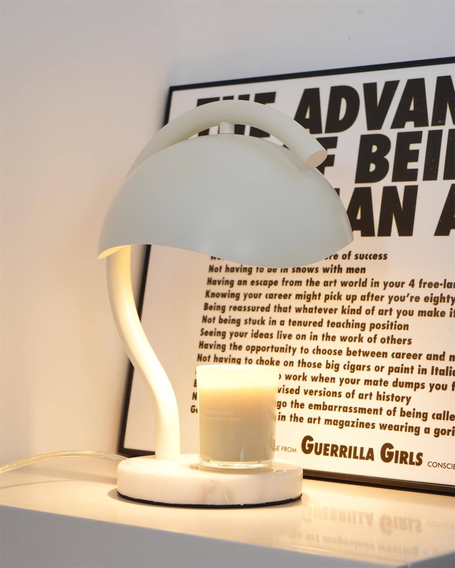 Wiora Candle Warmer Lamp – Soft-Beige Dome Shade – Flameless Wax Melting