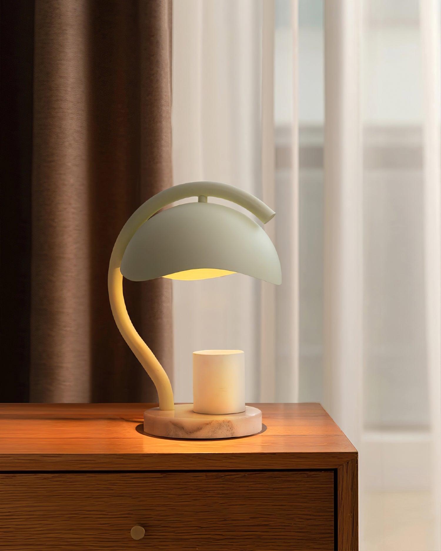 Wiora Candle Warmer Lamp – Soft-Beige Dome Shade – Flameless Wax Melting