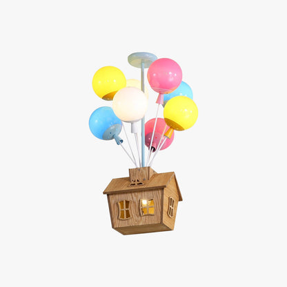 Wooden Balloon Warm Glow Acrylic Kids Ceiling Light
