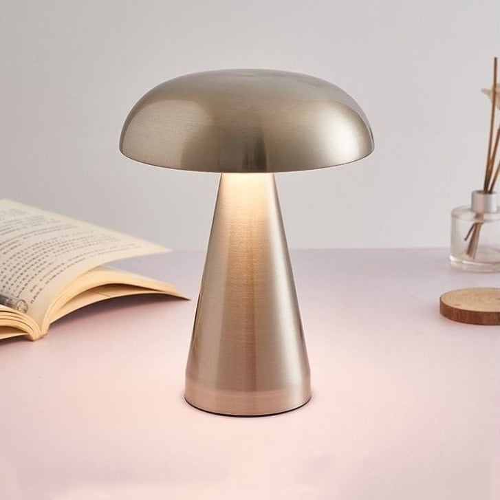Cordless LED Table Lamp For Bedroom - Metallic Touch Control