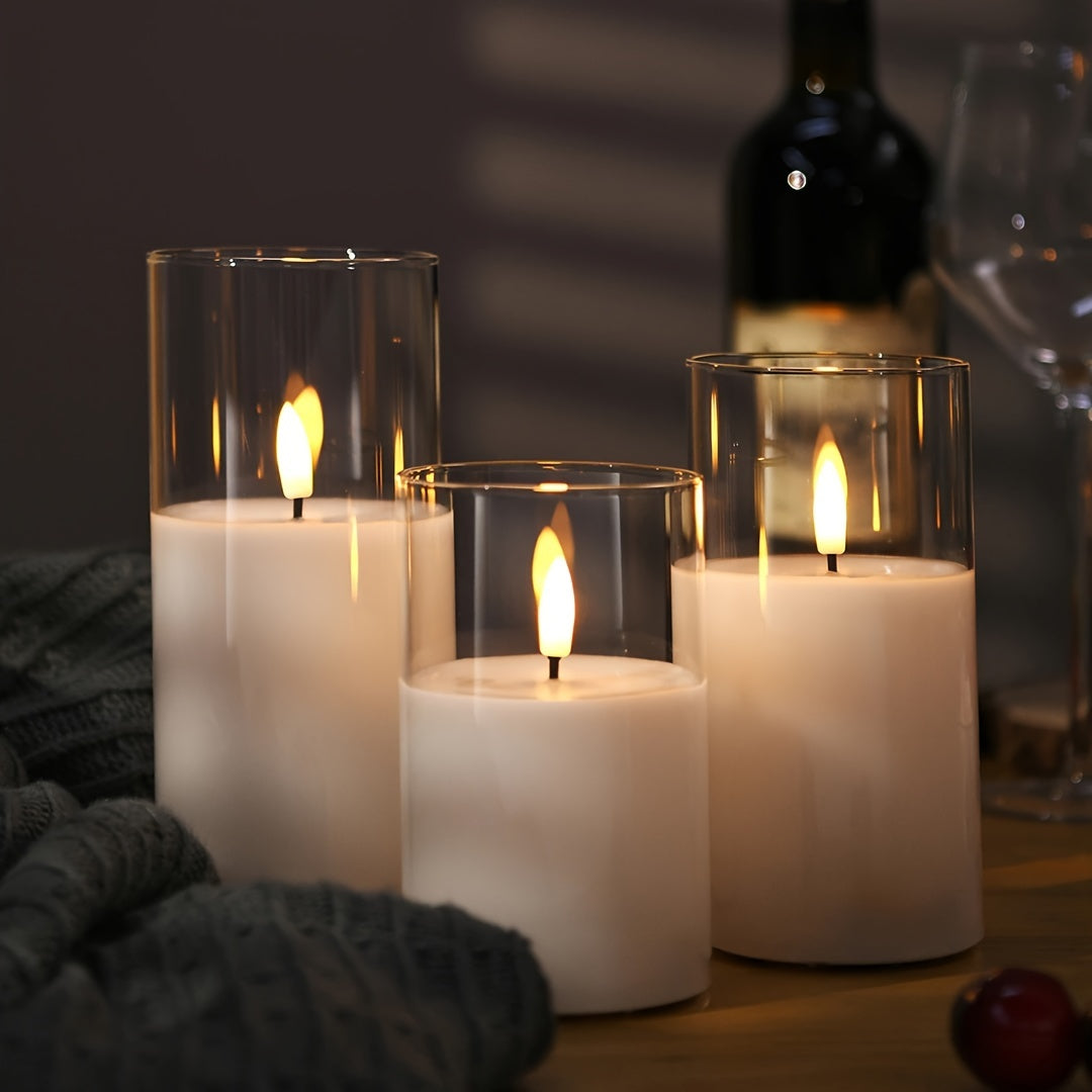 Flameless Remote Control Timer Battery Operated LED Candles Set - Home Decor