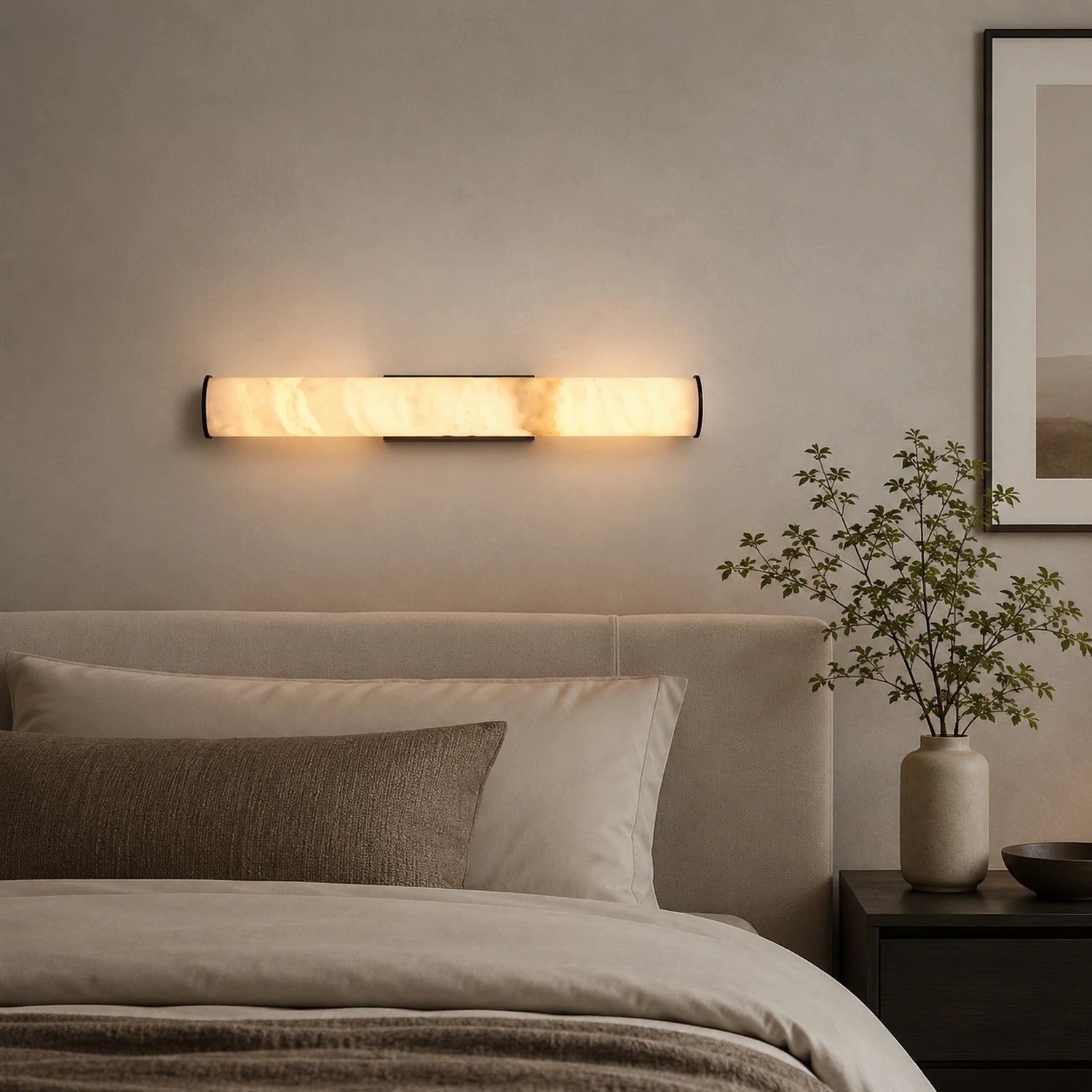 Art Deco Simulated Marble LED Wall Light