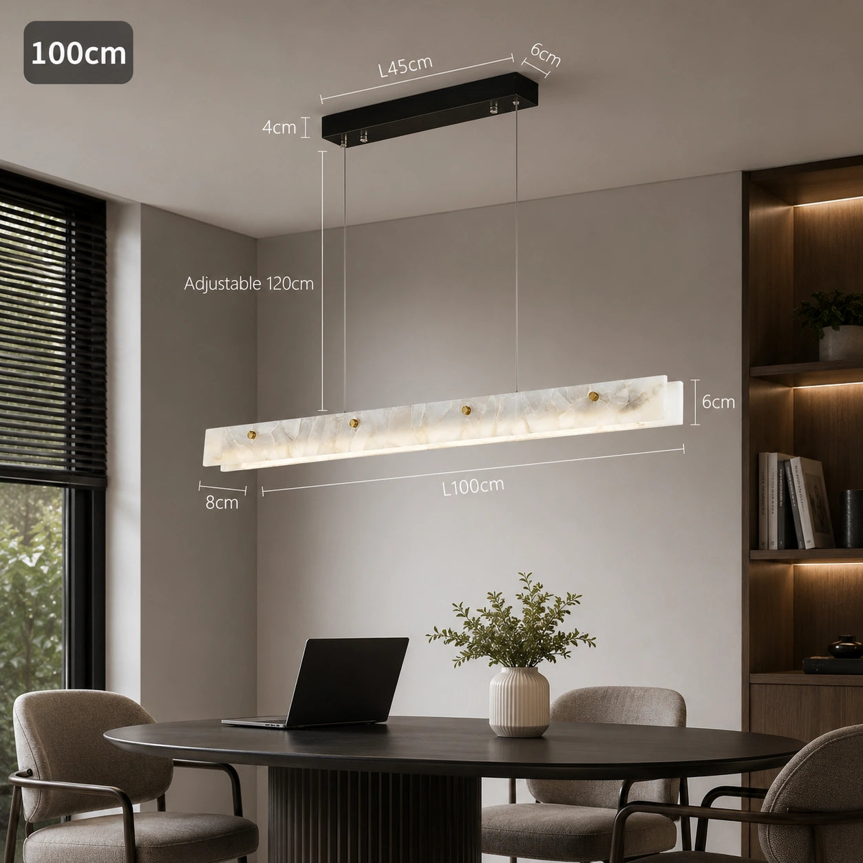 Natural Marble Linear Pendant Light