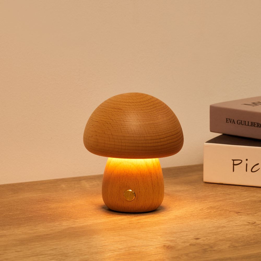 Modern Mushroom Bedside Table Lamp - Dome Shade