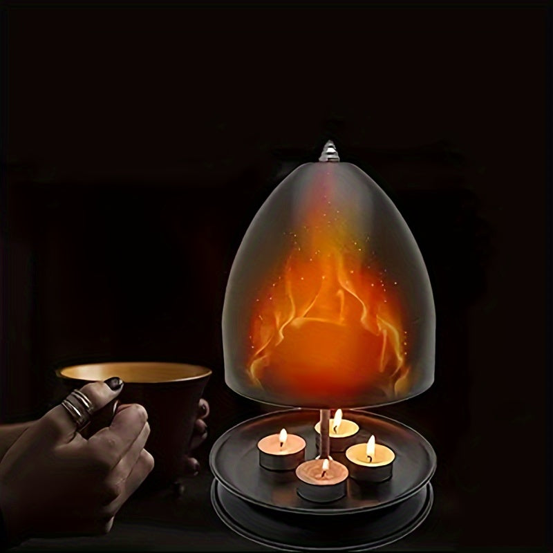 Black Flameless Heating With Hand Warmer And Holder - Tea Light Candle Warmer Kit