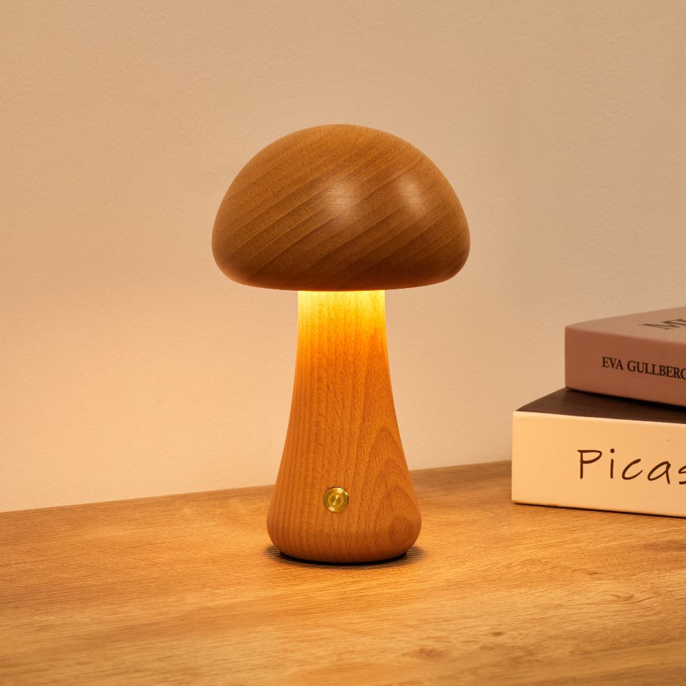 Modern Mushroom Bedside Table Lamp - Dome Shade