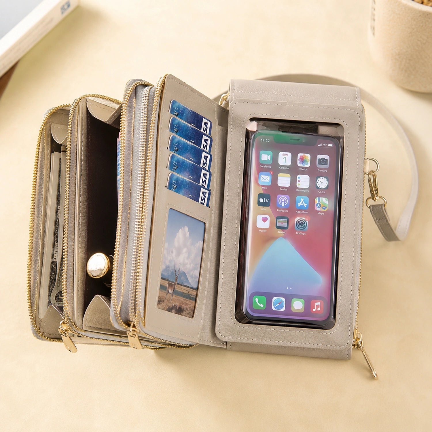 Crossbody Phone Bag with Touch Screen & Wallet