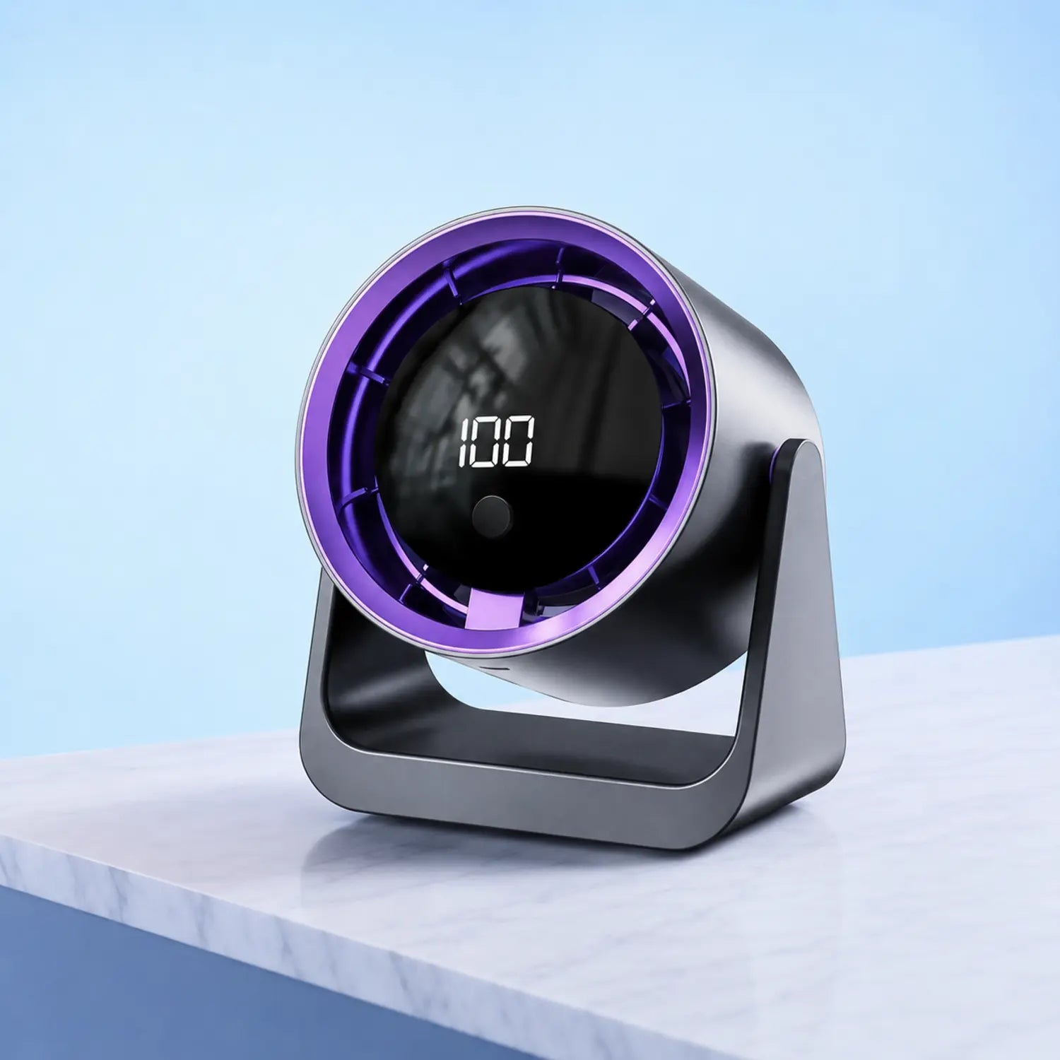 Rechargeable Desktop Fan with Digital Display & Wall Mount