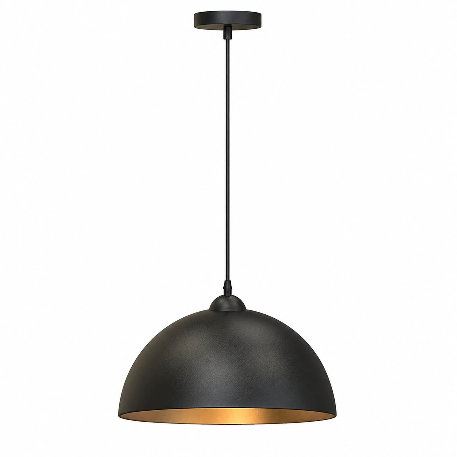 Nordic Retro Industrial Black Dome Pendant Light