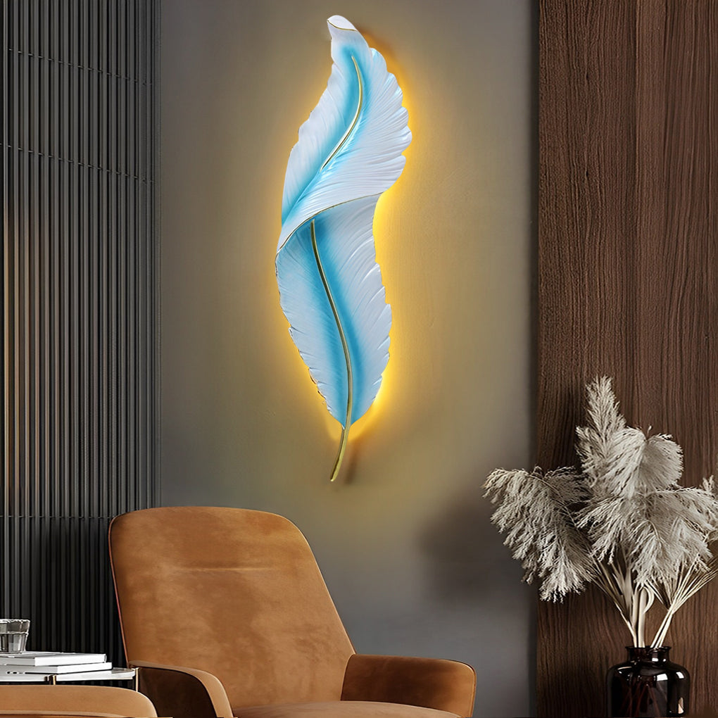 Resin Feather LED Wall Light