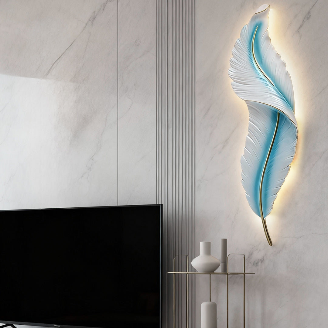 Resin Feather LED Wall Light