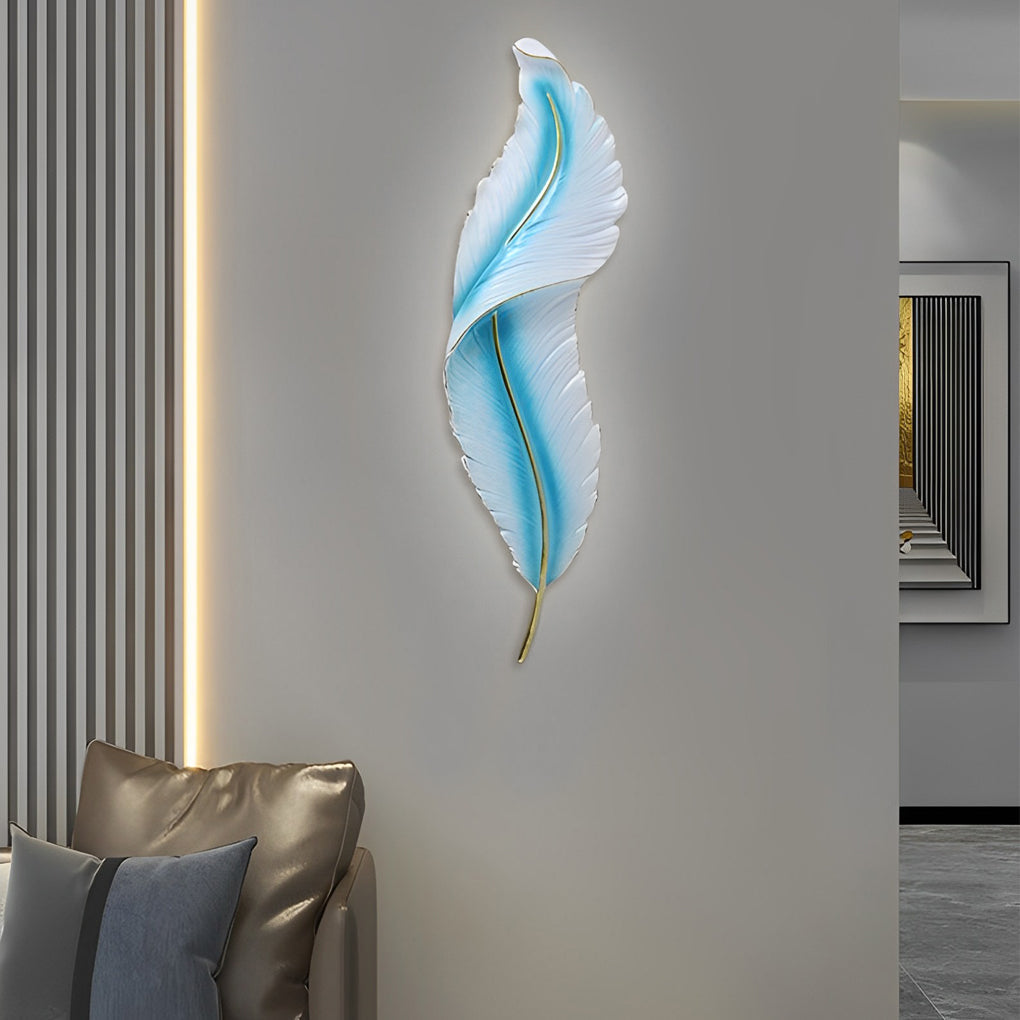 Resin Feather LED Wall Light