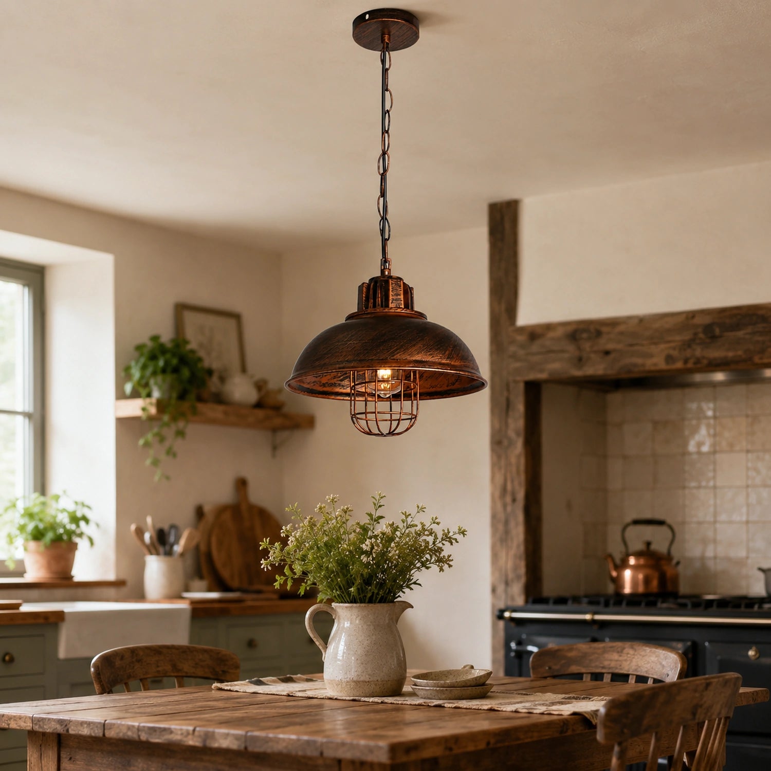 Vintage Industrial Dome Pendant Light