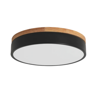 Nordic Flush Mount Wood Accents Modern Minimalist Ceiling Light