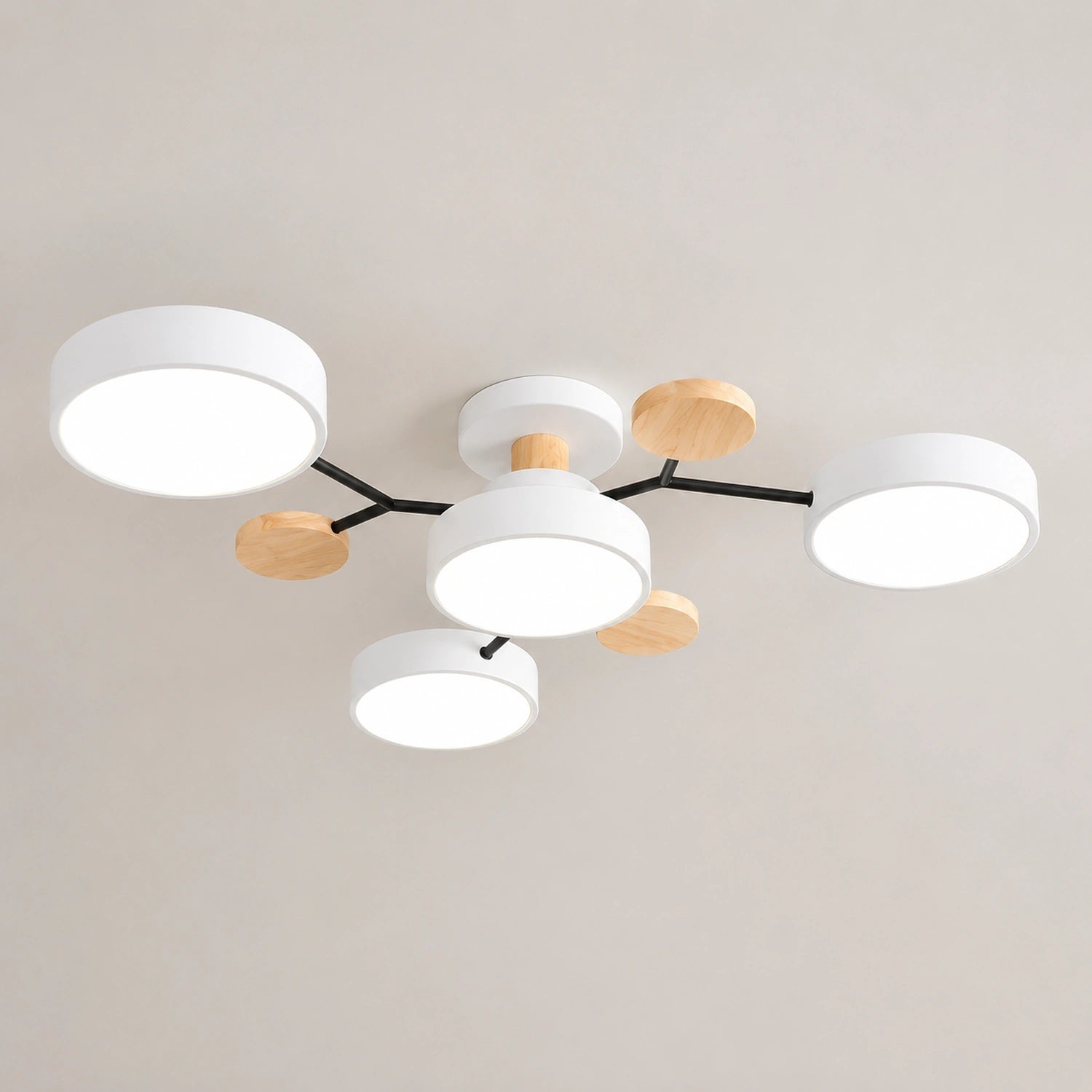 Modern Wood Round LED Ceiling Light
