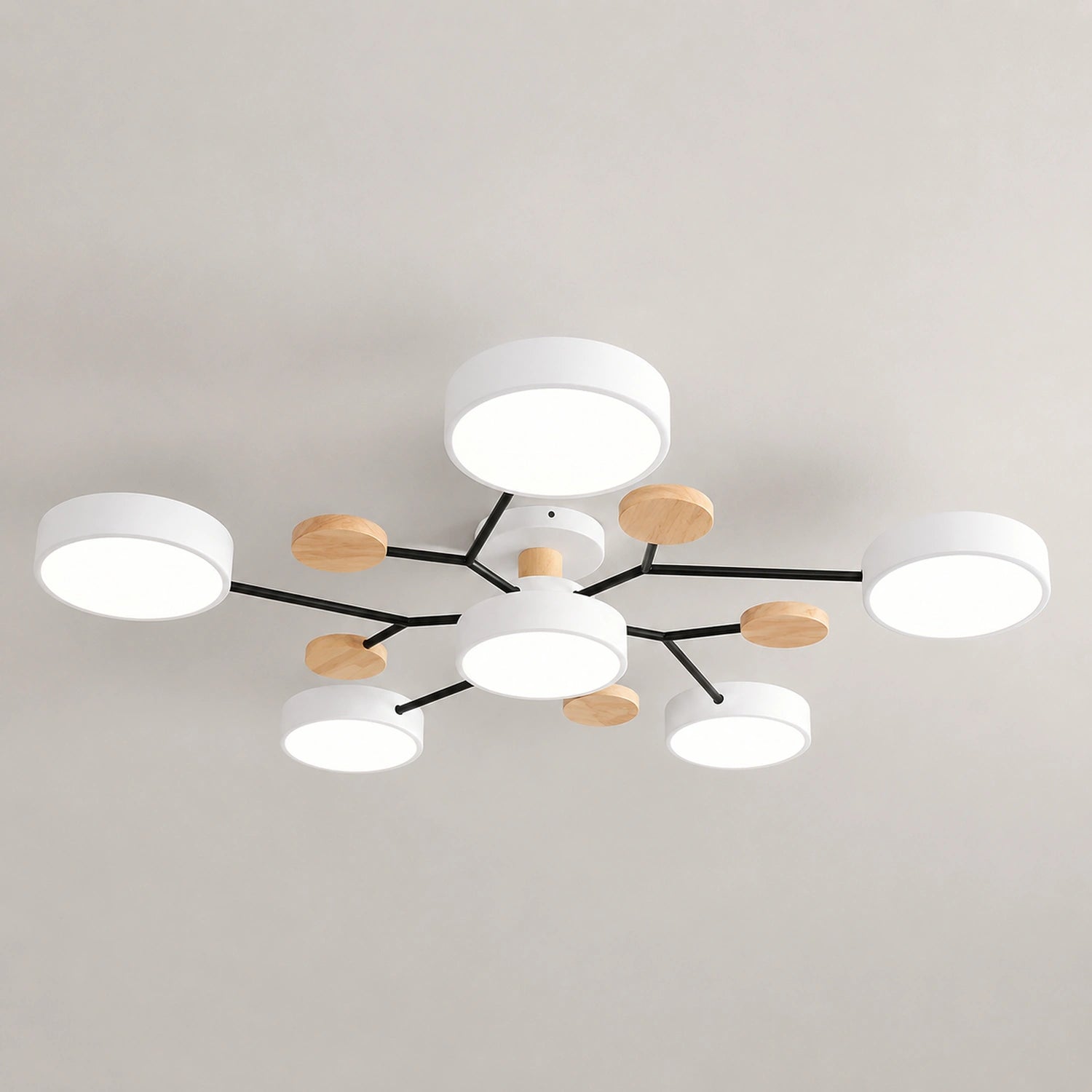 Modern Wood Round LED Ceiling Light