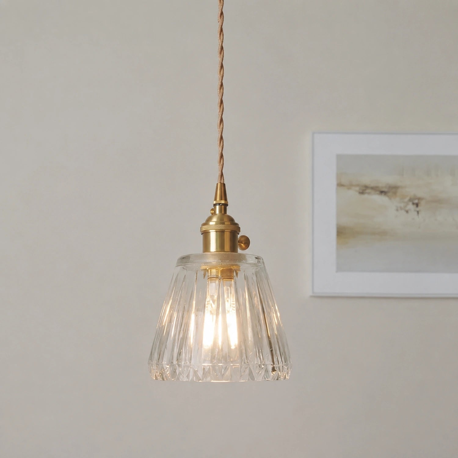 Clear Glass LED Pendant Light with Copper Finish