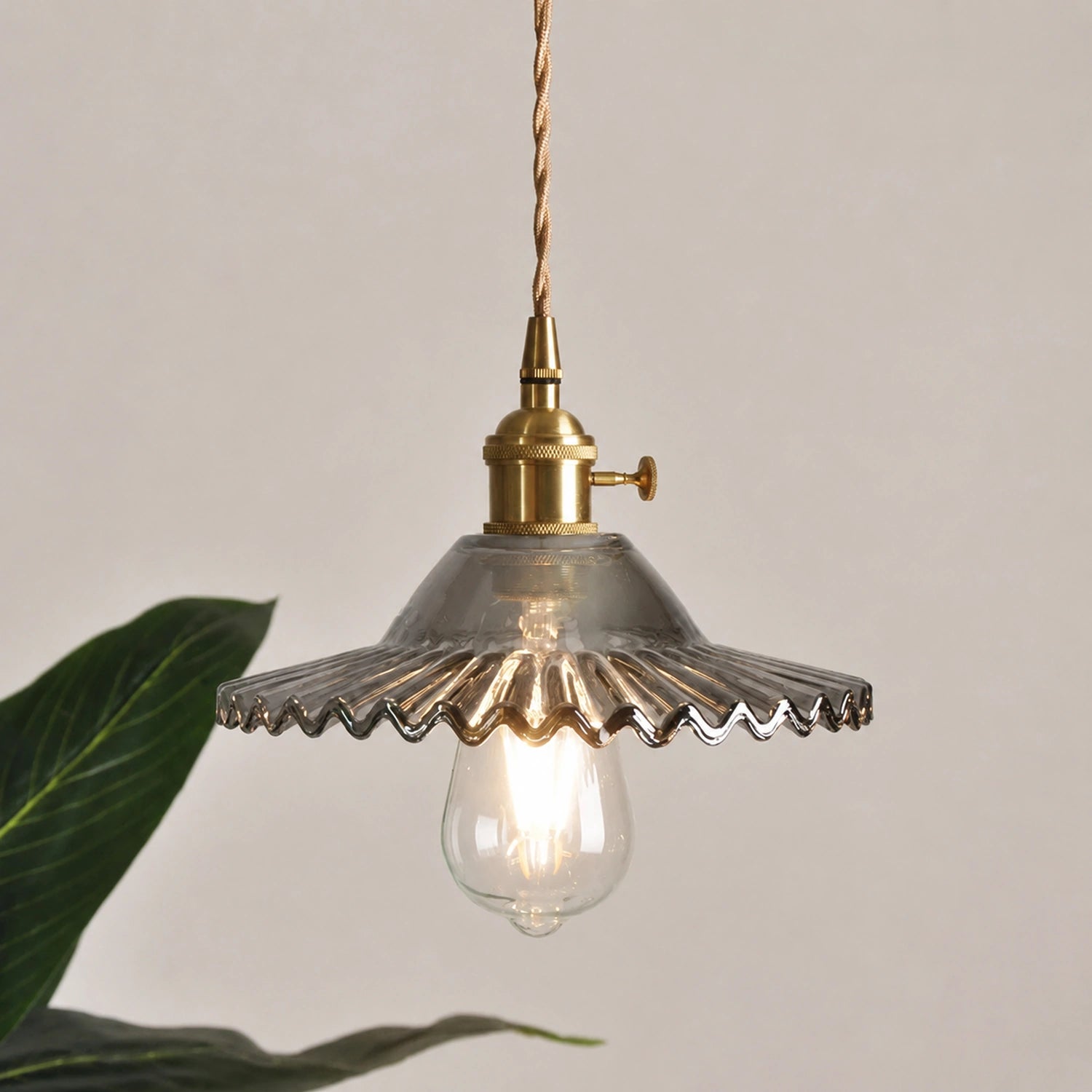 Clear Glass LED Pendant Light with Copper Finish
