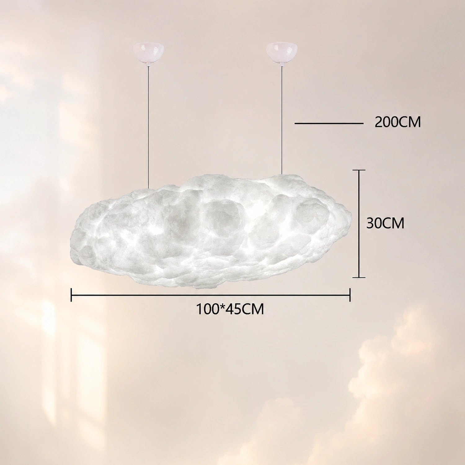 Modern White Floating Cloud Pendant Light