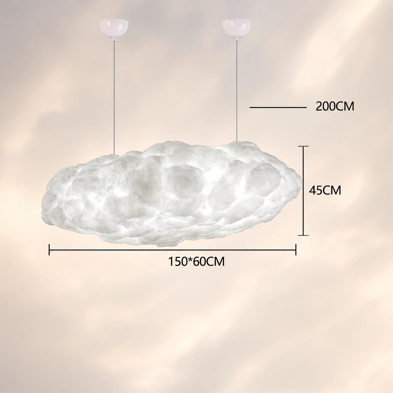 Modern White Floating Cloud Pendant Light