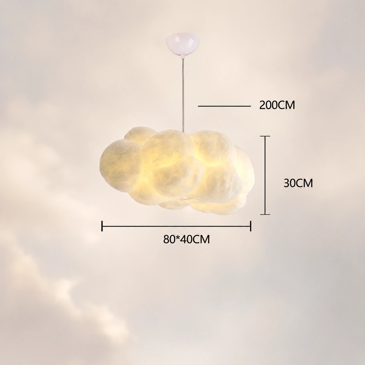 Modern White Floating Cloud Pendant Light