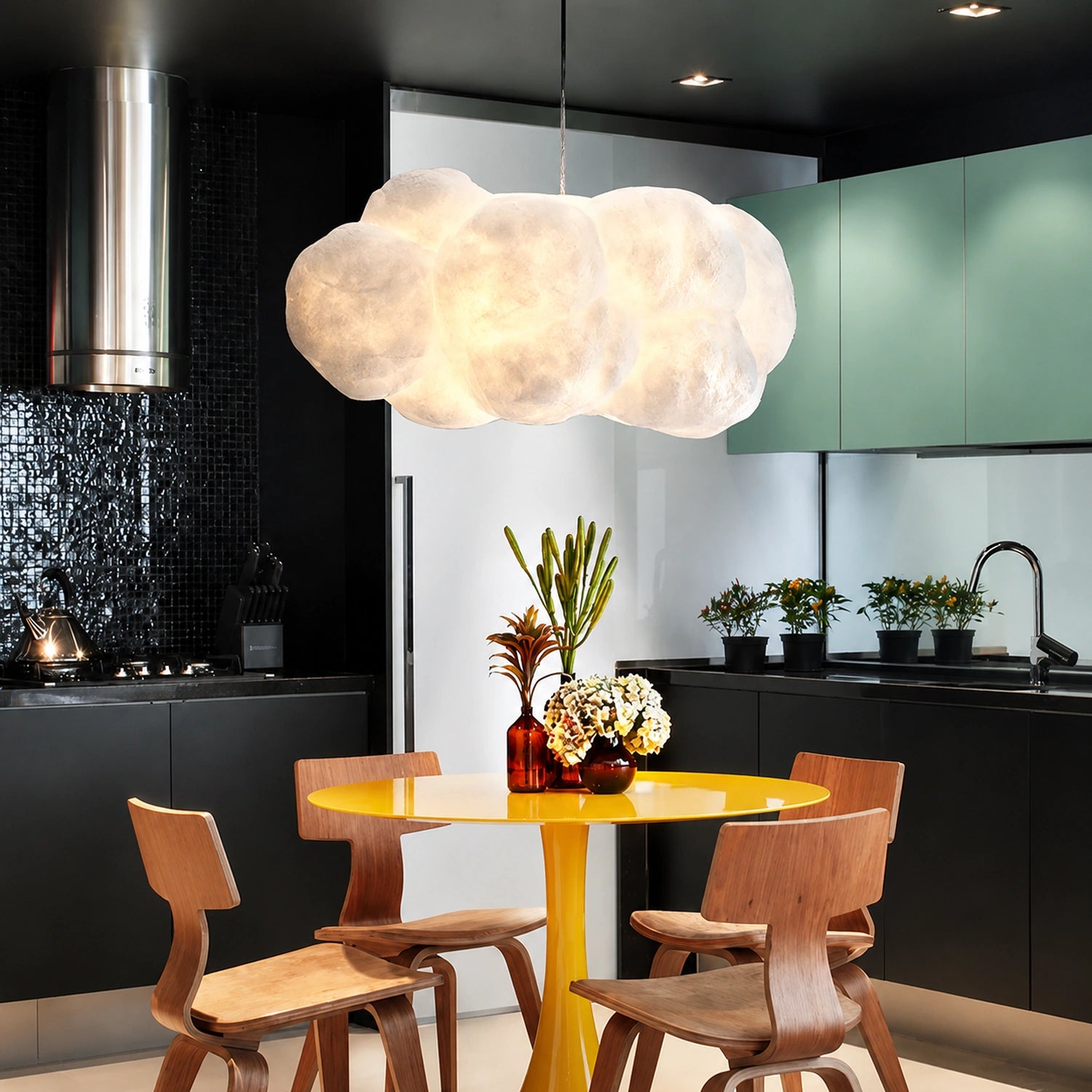 Modern White Floating Cloud Pendant Light