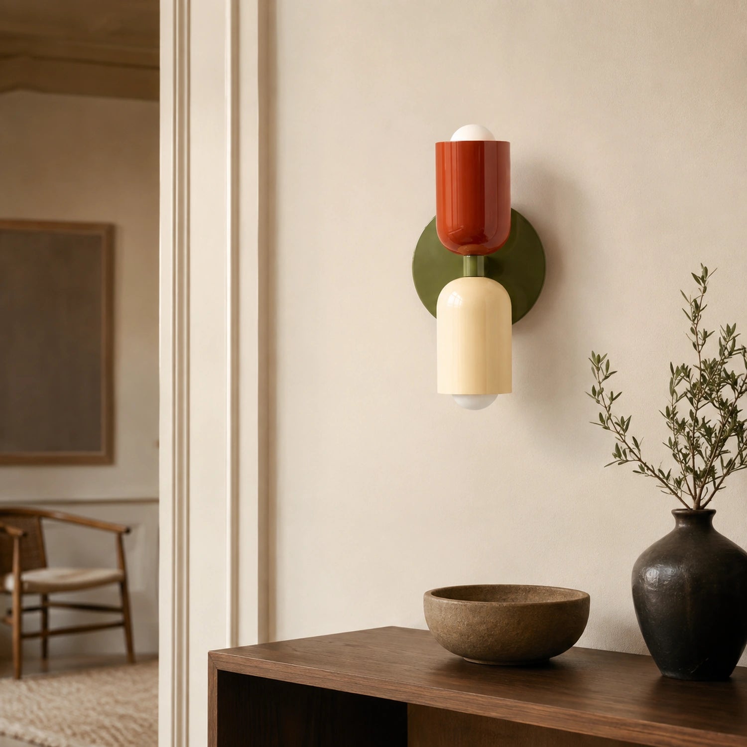 Contemporary Metal Wall Lamp with Up and Down Lighting